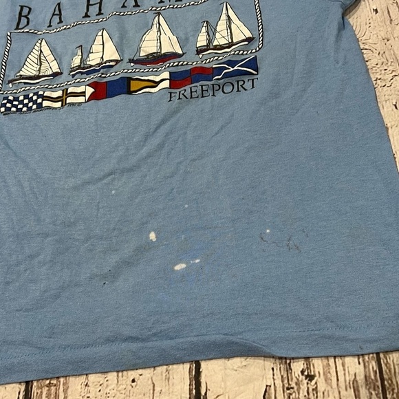 Vintage 1980s Freeport Bahamas Travel Tourism Vacation Single Stich Tee Tshirt - Picture 4 of 5